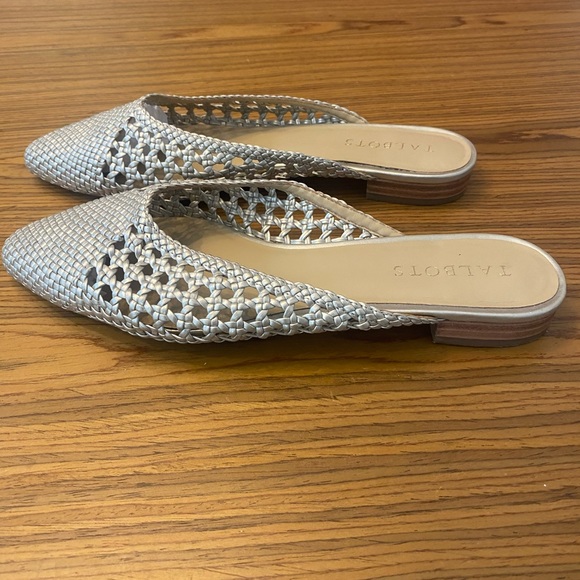 Talbots Shoes - Talbots metallic gold woven mules
